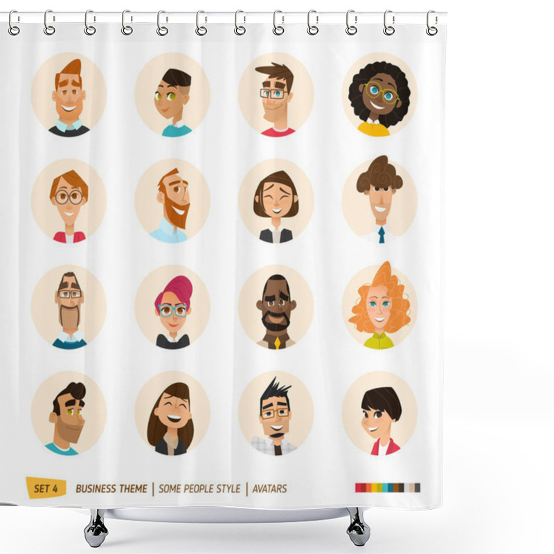 Personality  People Avatars Collection  Shower Curtains