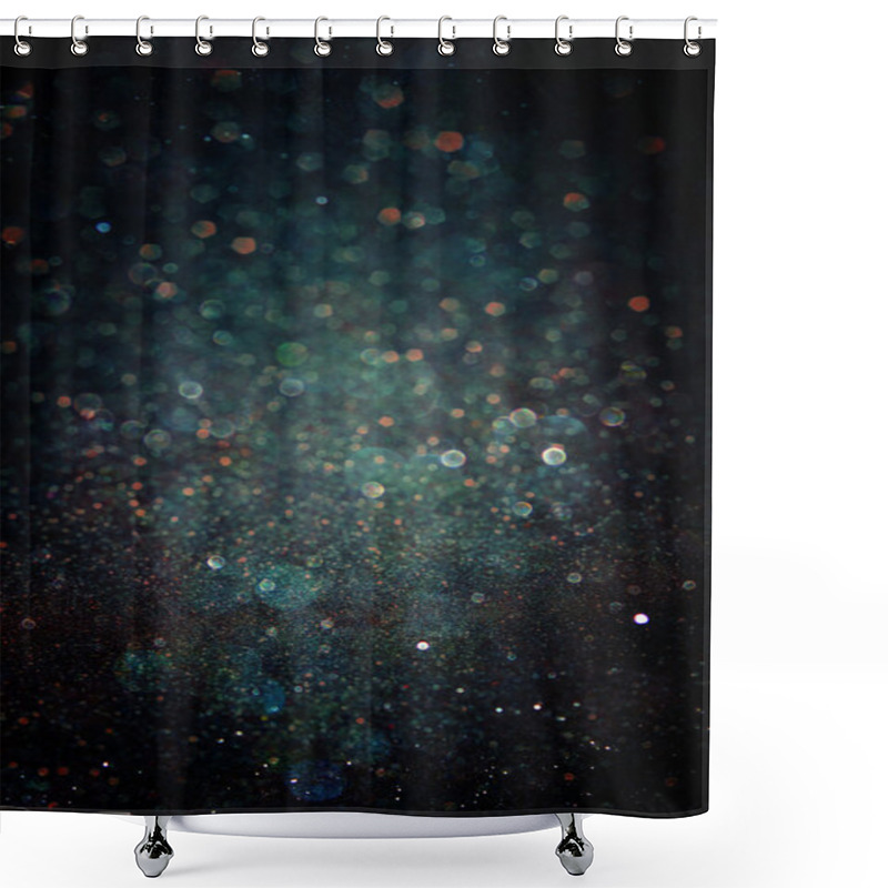 Personality  Dark Blue Abstract Bokeh Light. Defocused Background Shower Curtains