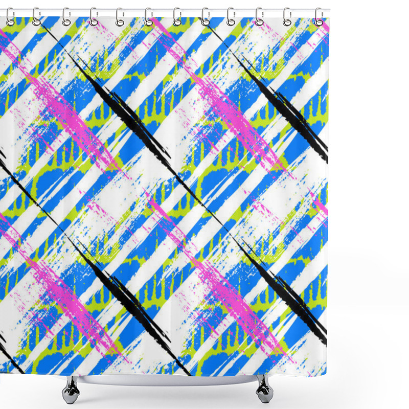 Personality  Bold Pattern With Wide Brushstrokes And Stripes Shower Curtains