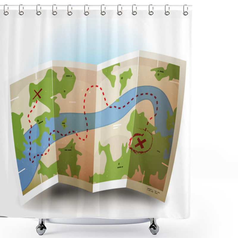 Personality  Earth Map Icon Shower Curtains