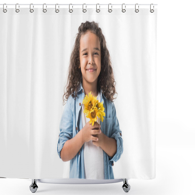 Personality  African American Girl With Flowers Shower Curtains