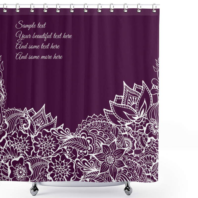 Personality  Mehndy Flowers Card Shower Curtains