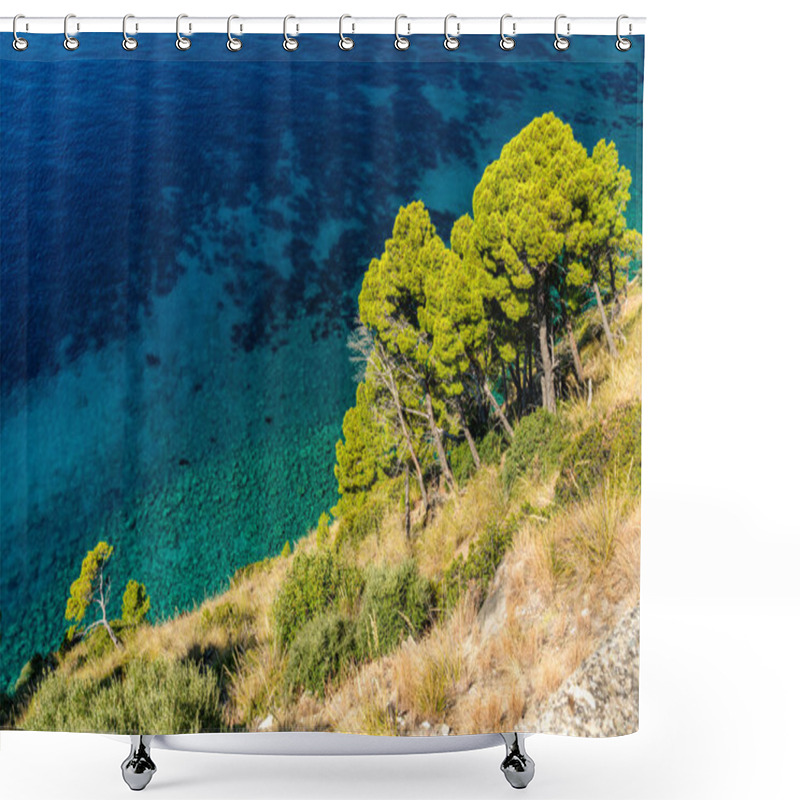 Personality  Scenic View Along The Cilento Coastline, Campania, Italy. Shower Curtains