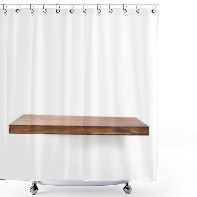 Personality  Wooden Shelf Isolated On White  Shower Curtains