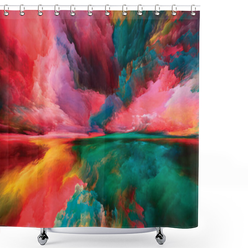 Personality  Clouds Of Light. Escape To Reality Series. Composition Of Surreal Sunset Sunrise Colors And Textures On Theme Of Landscape Painting, Imagination, Creativity And Art Shower Curtains