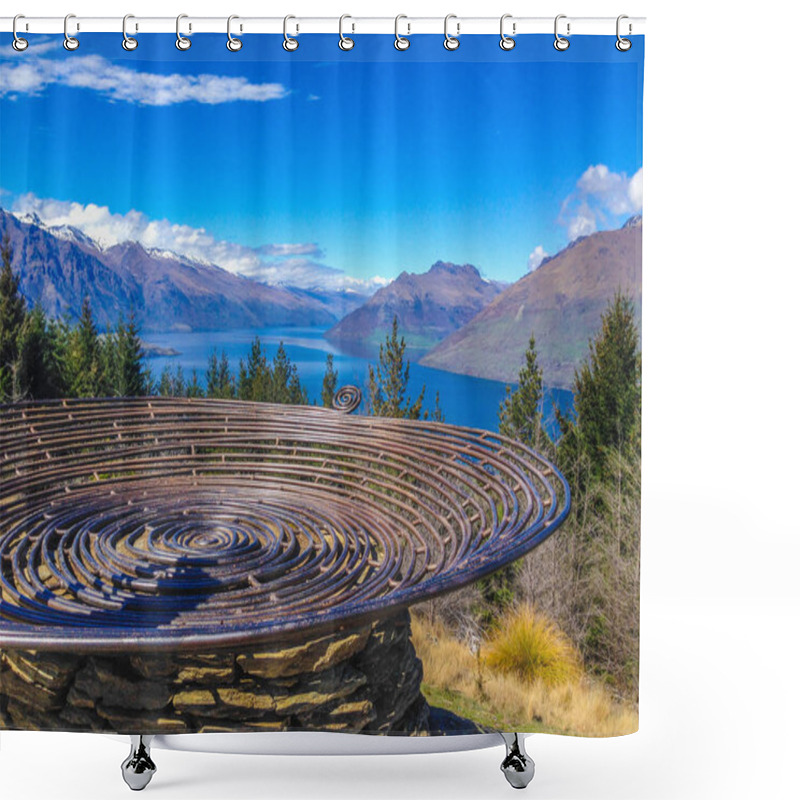 Personality  View Of Remarkables Mountain Range And Lake Wakatipu In Queenstown, South Island, New Zealand Shower Curtains