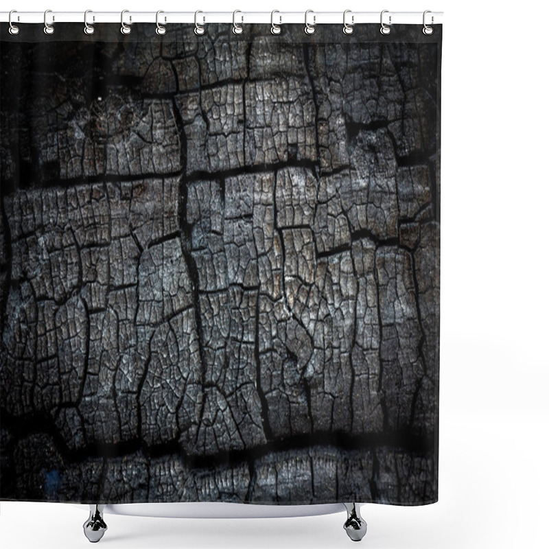 Personality  Close Up Of Burn Log Shower Curtains