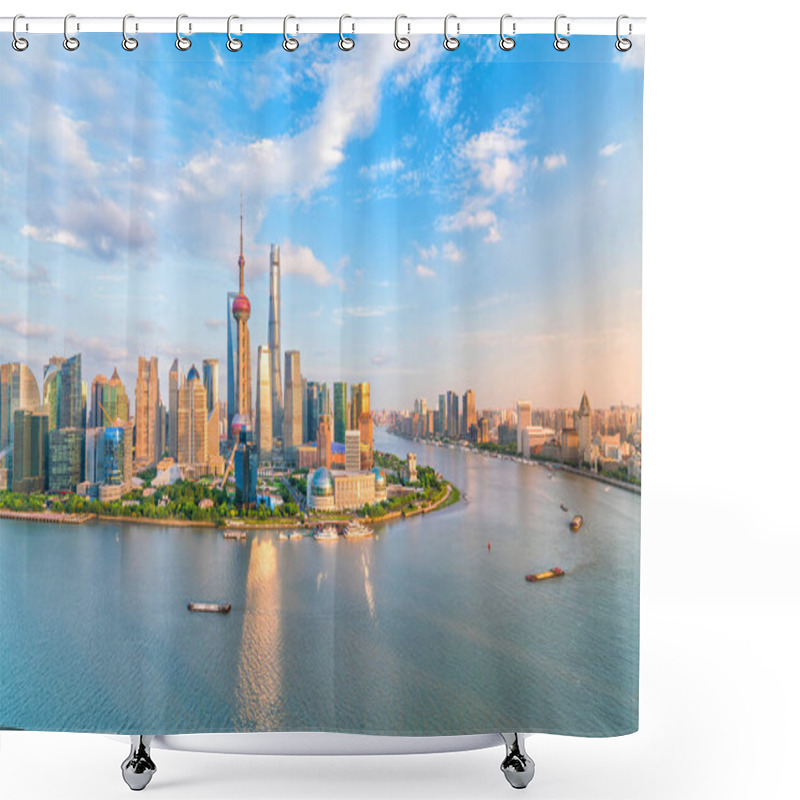 Personality  View Of Downtown Shanghai Skyline In China Shower Curtains