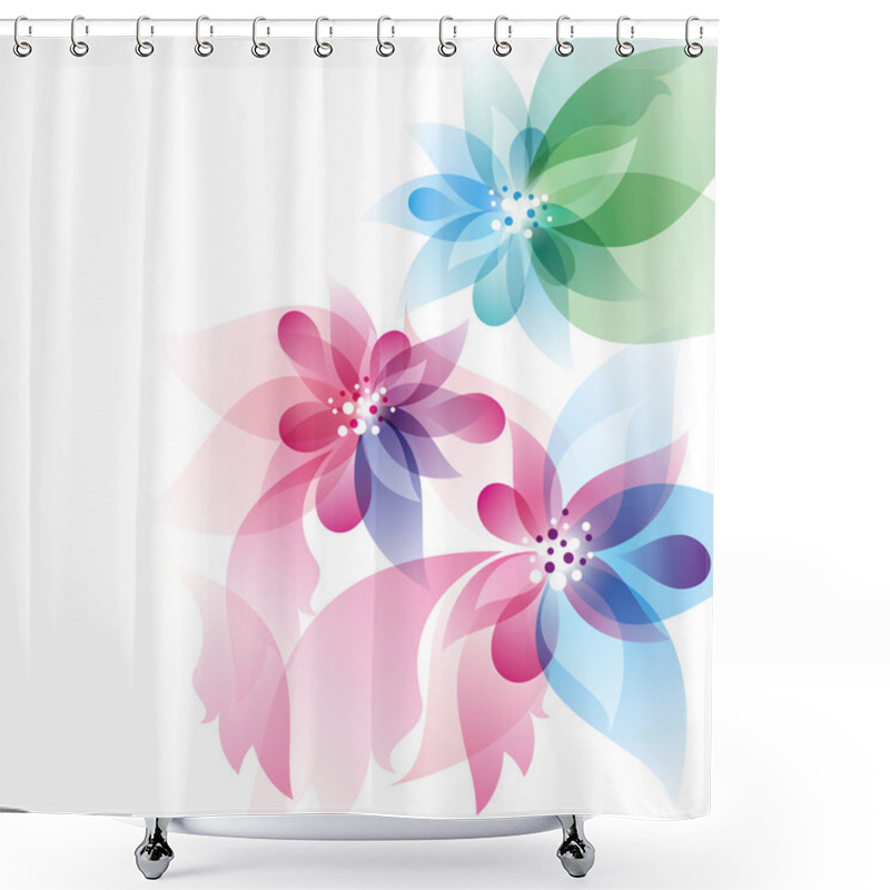 Personality  Abstract Design With Flowers Shower Curtains