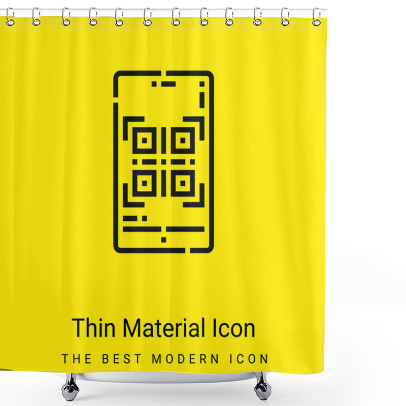 Personality  Barcode Minimal Bright Yellow Material Icon Shower Curtains