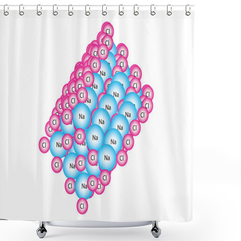 Personality  Ionic Lattice Of Sodium Chloride Shower Curtains