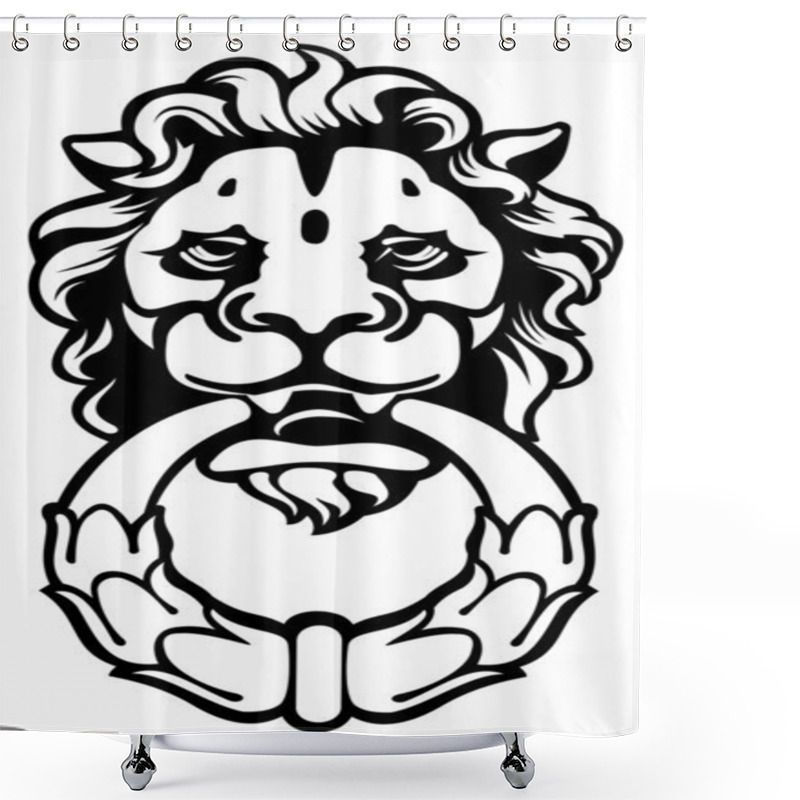 Personality  Lion-door Shower Curtains