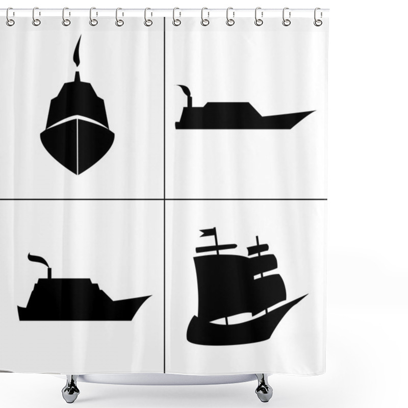 Personality  Vector Ship Icons Shower Curtains