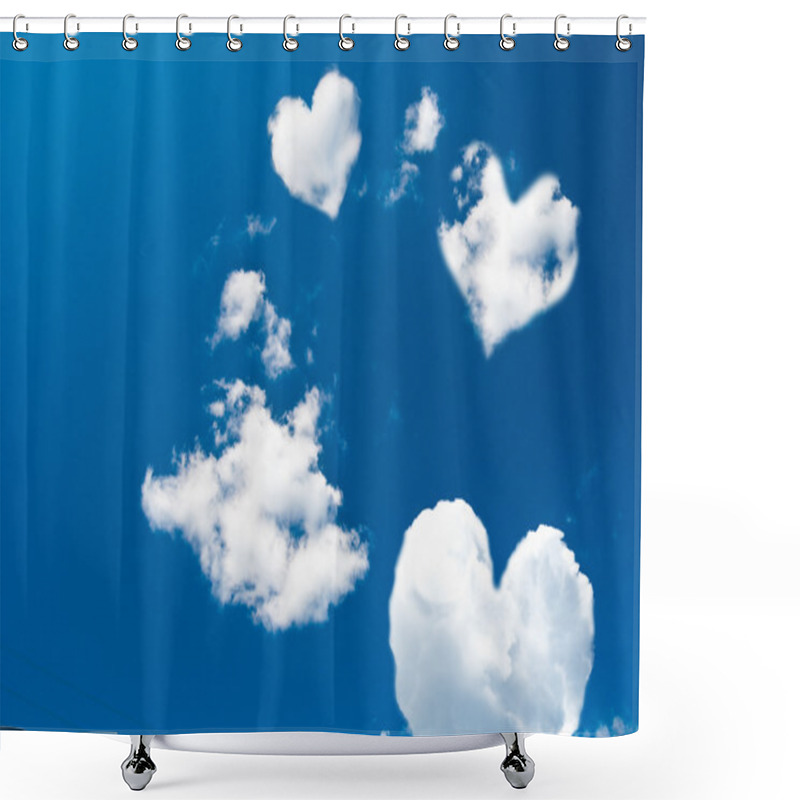 Personality  Clouds In The Form Of Hearts Shower Curtains