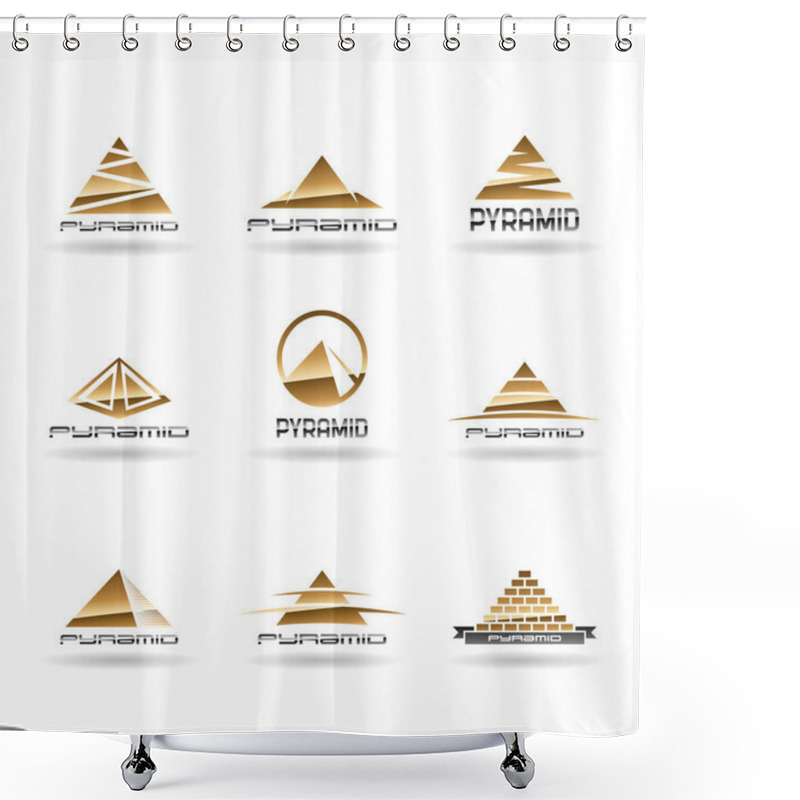 Personality  Pyramid Logo Design Elements Shower Curtains