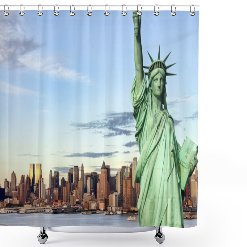 Personality  New York City Skyline Over The Hudson River Shower Curtains