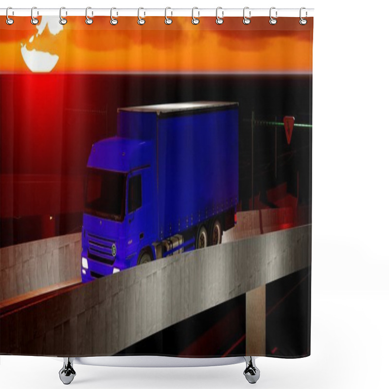 Personality  Under The Highway. Urban Scene Shower Curtains