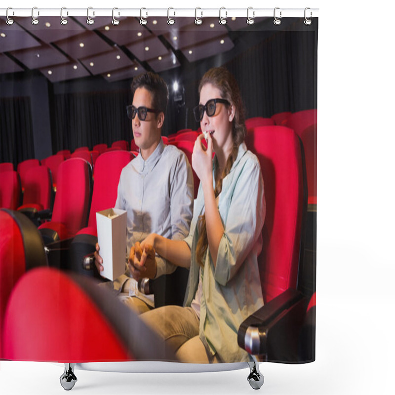 Personality  Young Couple Watching A 3d Film Shower Curtains