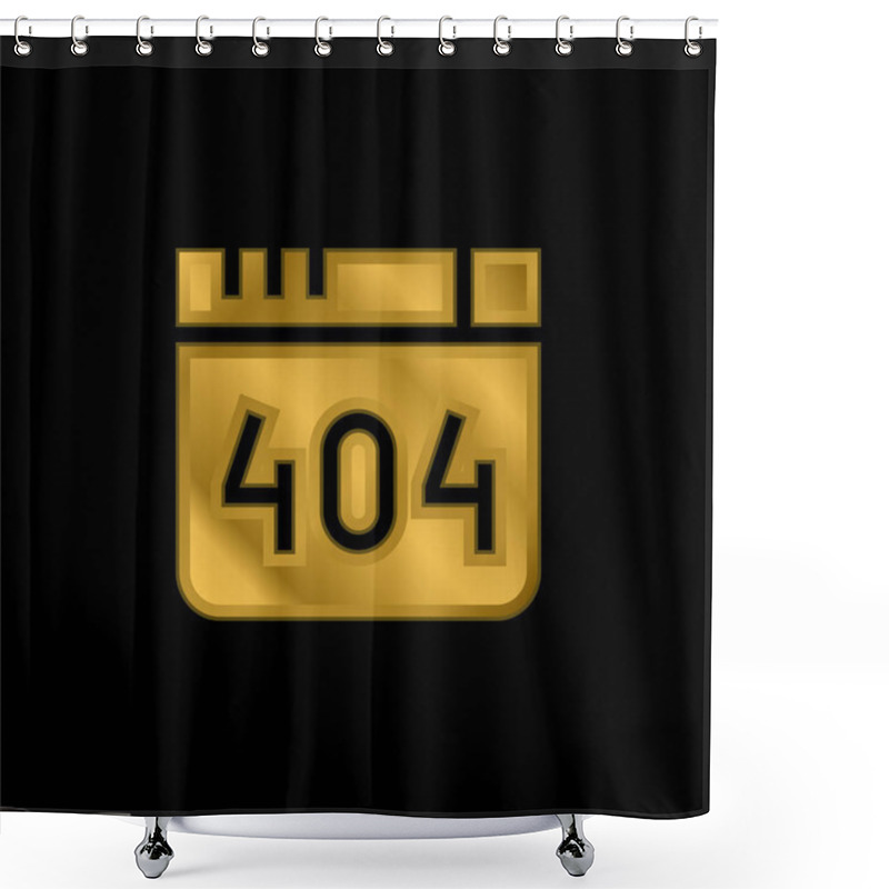 Personality  404 Error Gold Plated Metalic Icon Or Logo Vector Shower Curtains