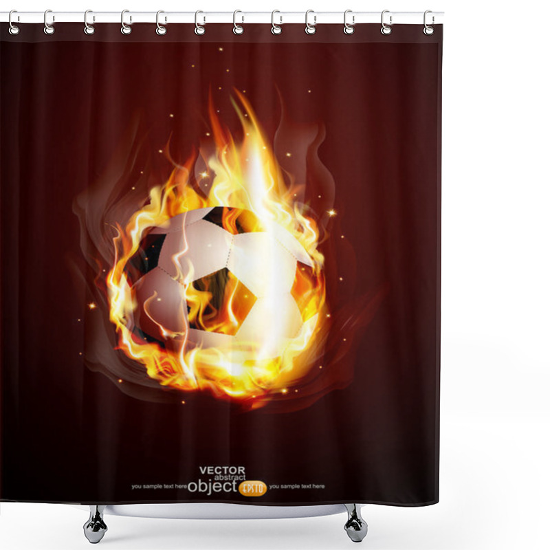 Personality  Vector Abstract Background With A Burning Football Ball Shower Curtains