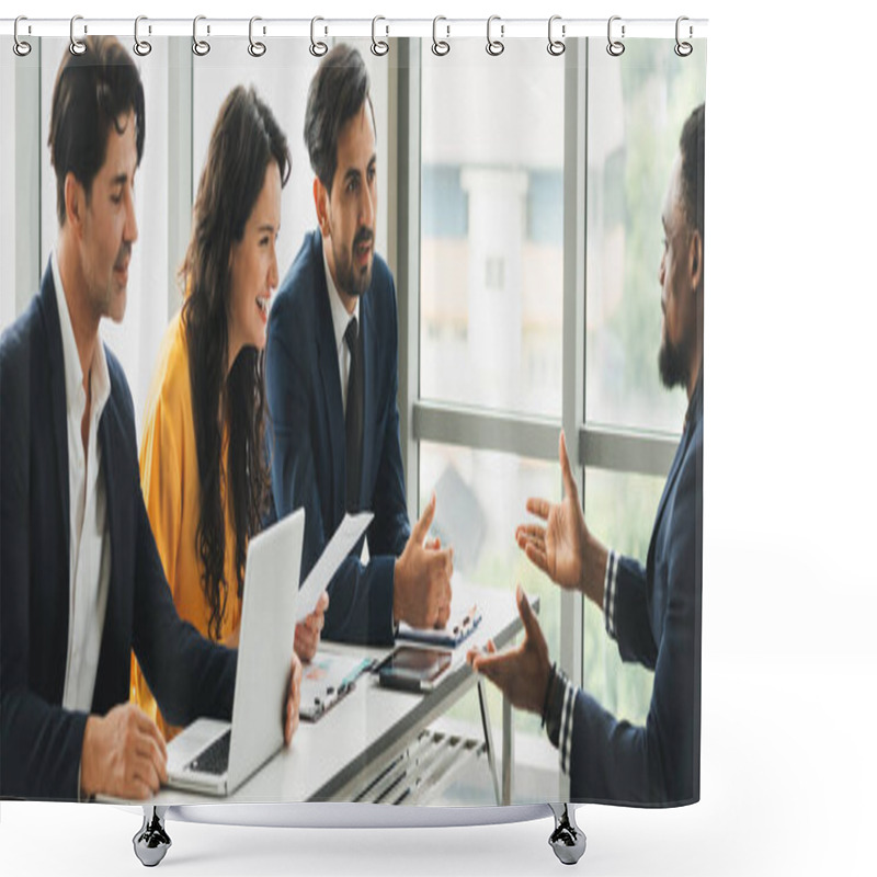 Personality  Diversity Recruiters Interview Candidate At The Bright Office. A Group Of Human Resources Professionals Explaining An Applicant For A New Position. Asking Interviewee A Question. Intellectual. Shower Curtains