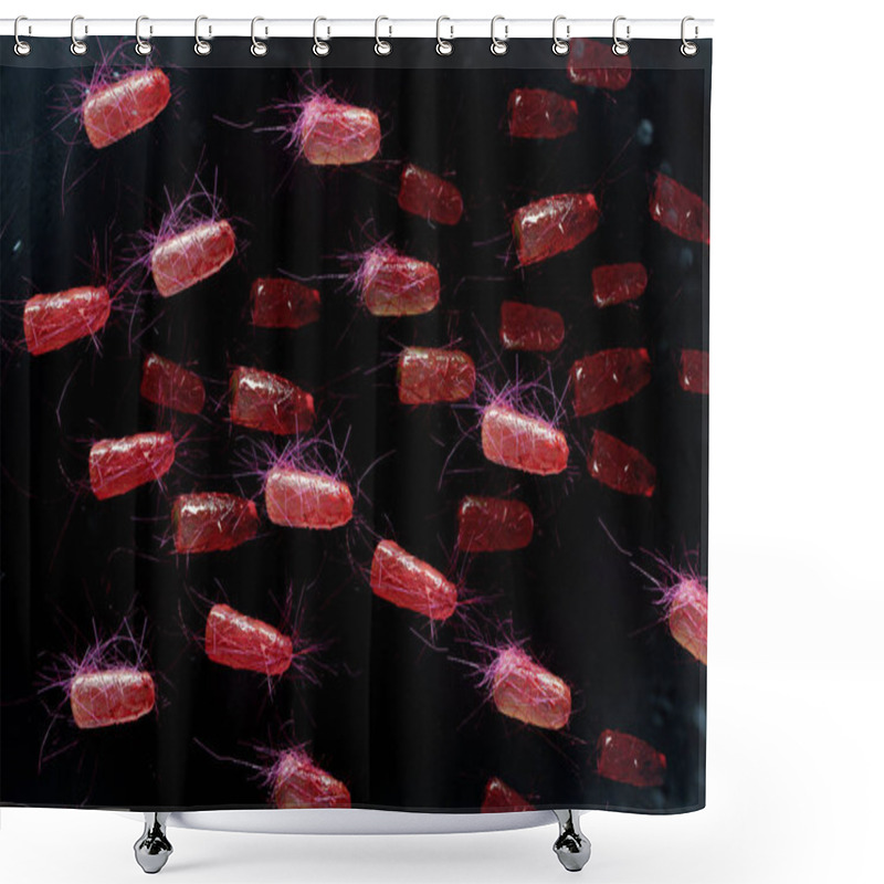 Personality  Escherichia Coli Also Known As Ecoli Bacteria Health Science Concept Shower Curtains