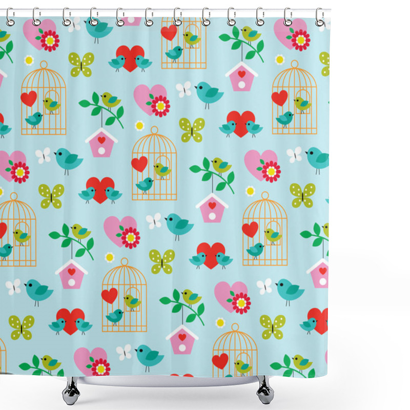 Personality  Bird Clip Art Shower Curtains