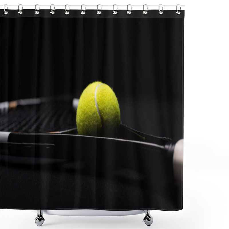 Personality  Tennis Ball And Racquet   Shower Curtains