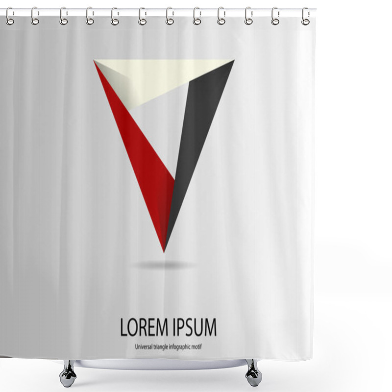 Personality  Triangle Logo Motif Template Shower Curtains