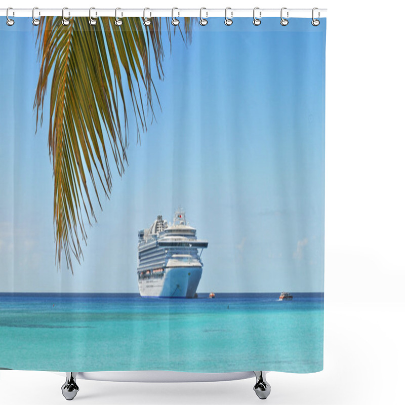 Personality  Palm Branch And Cruise Ship Shower Curtains