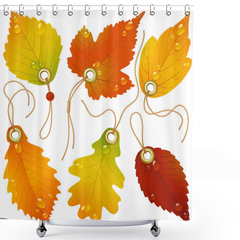 Personality  Autumnal Discount. Vector Fall Leaves Shower Curtains