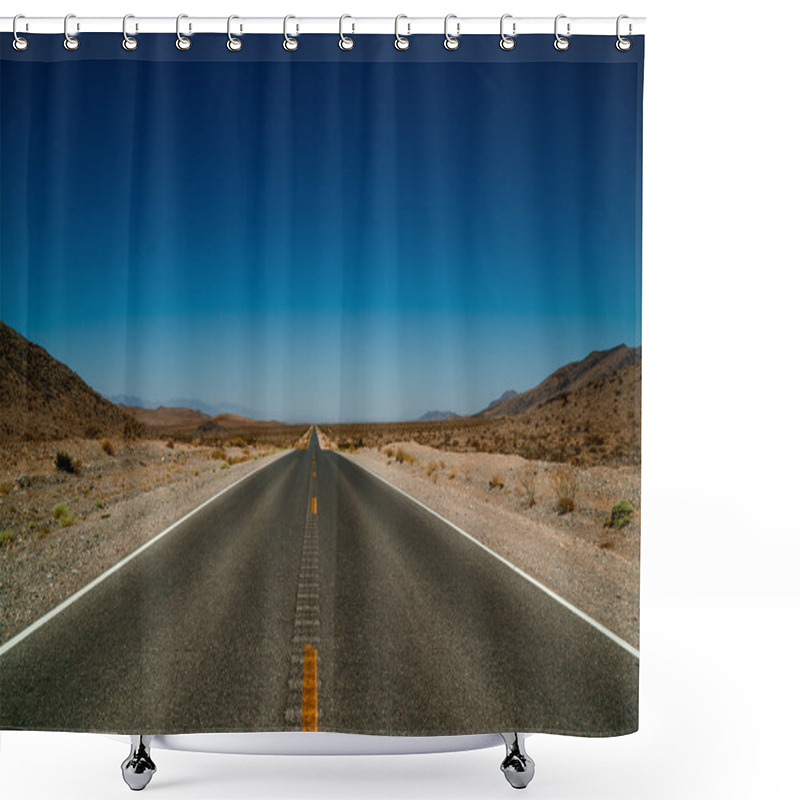 Personality  Desert Road Highway In Death Valley National Park Shower Curtains