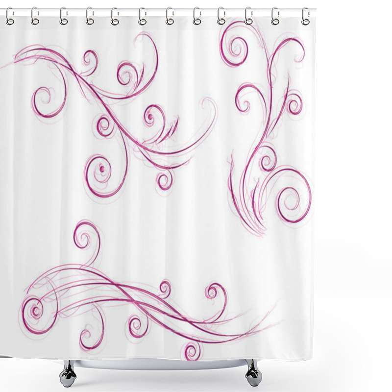 Personality  Swirls Floral Designs Shower Curtains