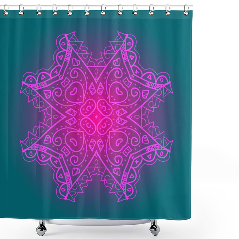 Personality  Oriental Mandala Motif. What Is Karma? Shower Curtains