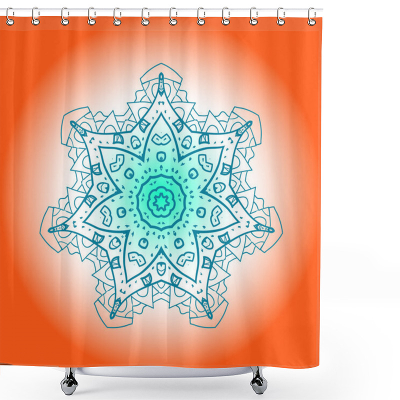 Personality  Oriental Mandala Motif Mehndi Paint Karma Shower Curtains