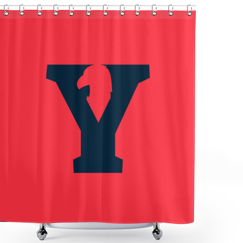 Personality  Y Letter Logo With Eagle Negative Space. Shower Curtains