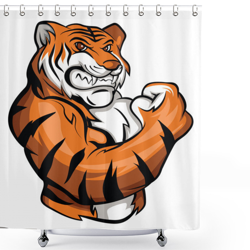 Personality  Tiger Mascot Shower Curtains