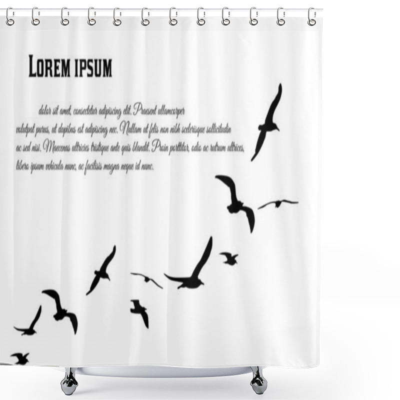 Personality  A Flock Of Flying Birds Poster Shower Curtains