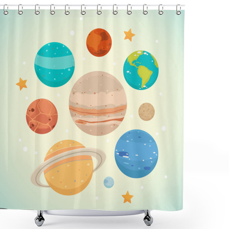 Personality  Planet Shower Curtains