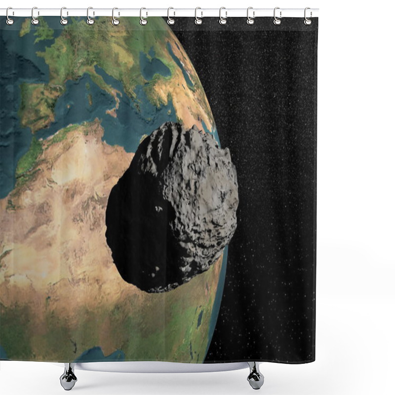 Personality  Meteorite Going To Earth Shower Curtains