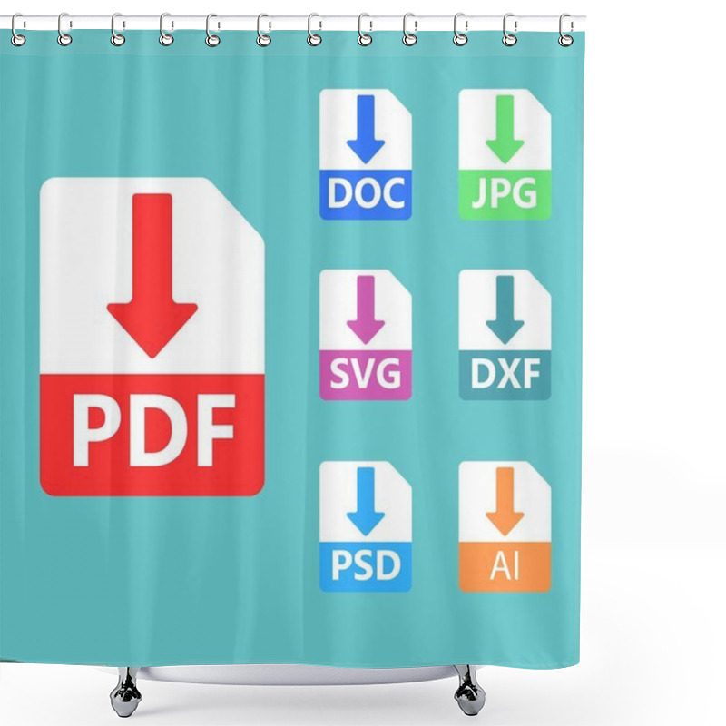 Personality  PDF, SVG, DOC, JPG, PSD, AI File Formats. Vector Icons. Shower Curtains