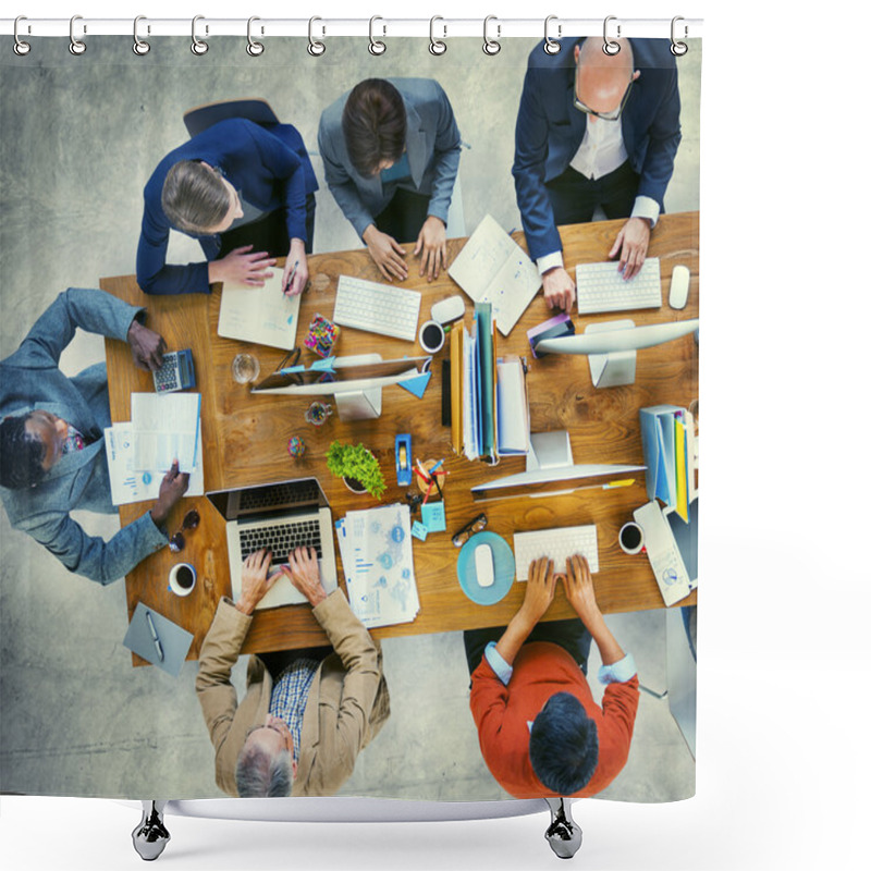 Personality  Multi-Ethnic Group Of People Working Together Shower Curtains