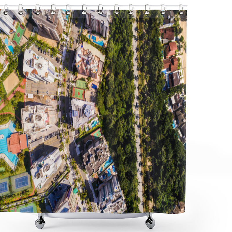 Personality  Top View Of Many Modern Tall Buildings Shower Curtains