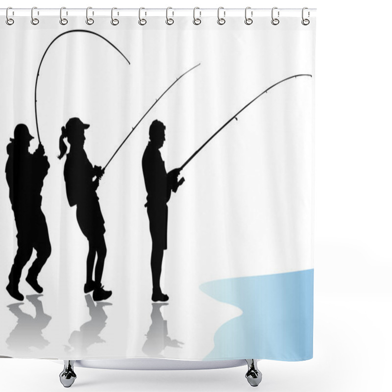 Personality  Fisherman Set Shower Curtains