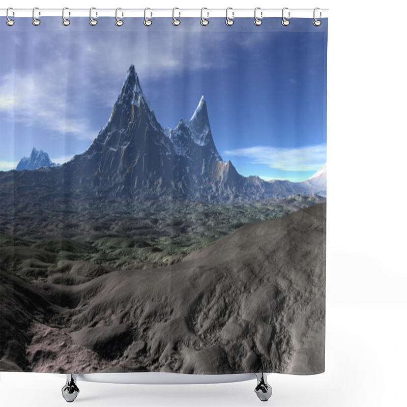 Personality  Alien Planet - Fantasy Landscape Shower Curtains