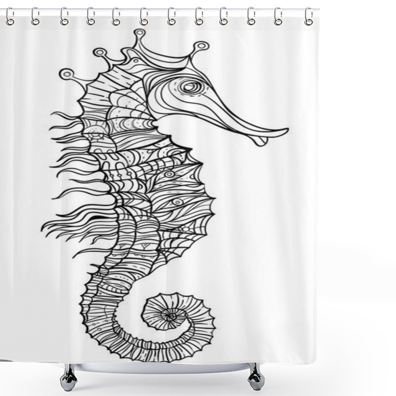 Personality  Decorative Geometric Seahorse Shower Curtains