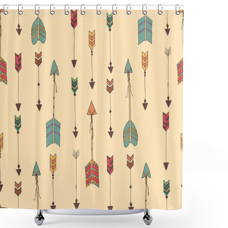 Personality  Bohemian Hand Drawn Arrows, Seamless Pattern Shower Curtains