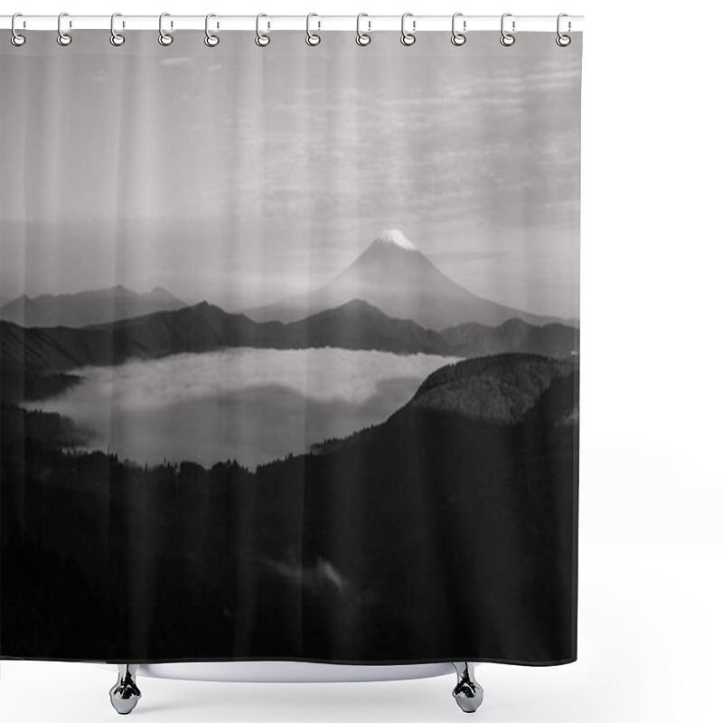 Personality  Mountain Fuji And Sea  Shower Curtains