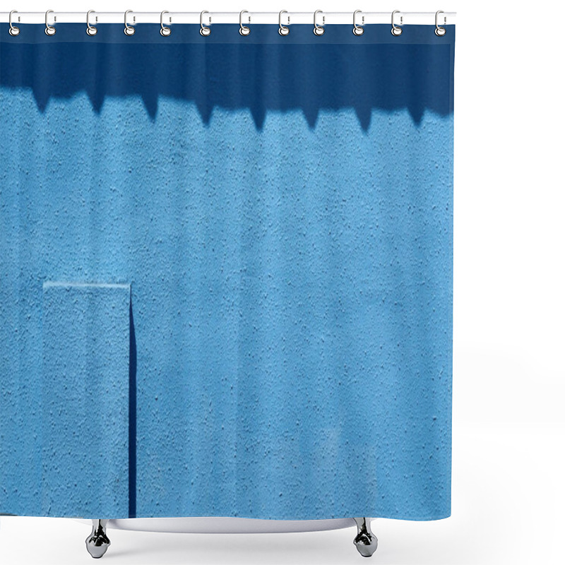 Personality  Blue Grunge Texture, Dark Blue Wall Background Shower Curtains