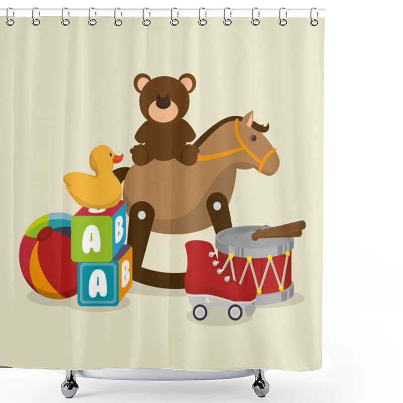 Personality  Cute Toys Design Shower Curtains